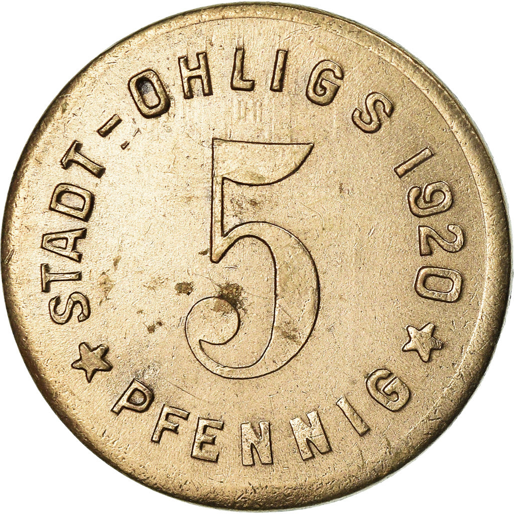 Coin, Germany, Notgeld, Ohligs, 5 Pfennig, 1920, AU(55-58), Iron