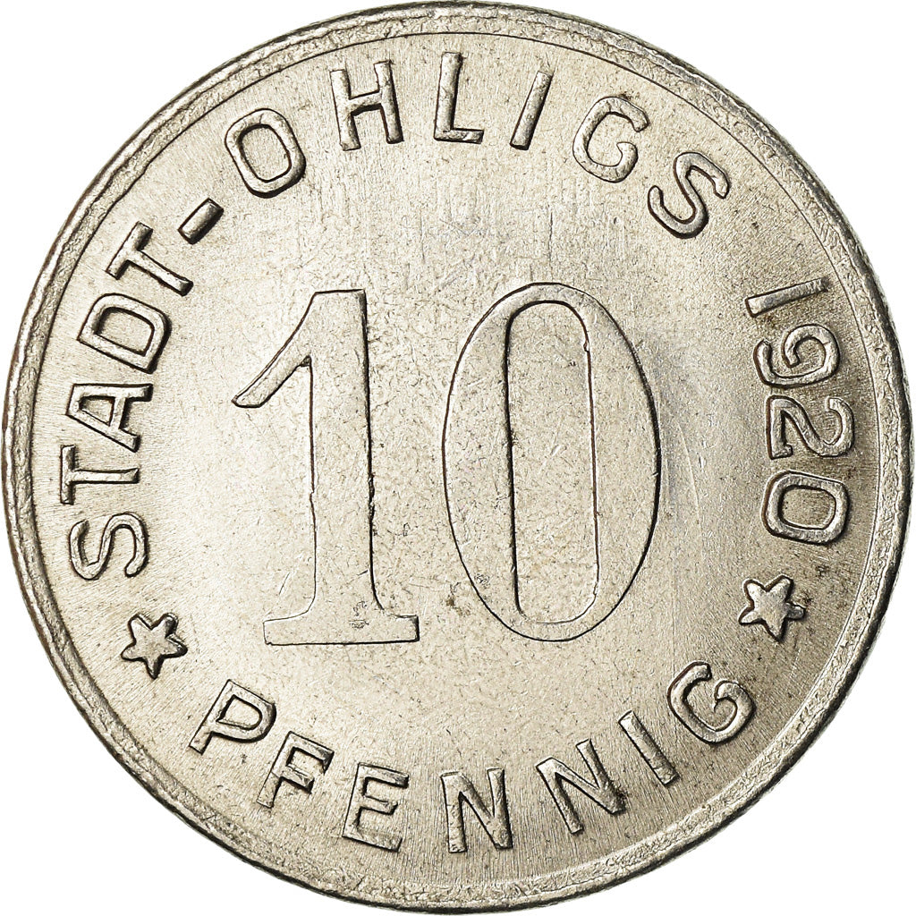 Coin, Germany, Notgeld, Ohligs, 10 Pfennig, 1920, MS(63), Iron
