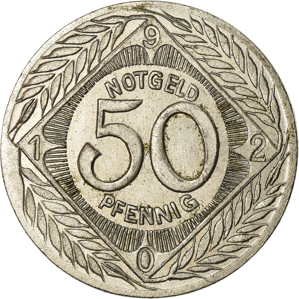 Coin, Germany, Notgeld, Ohligs, 50 Pfennig, 1920, AU(55-58), Iron