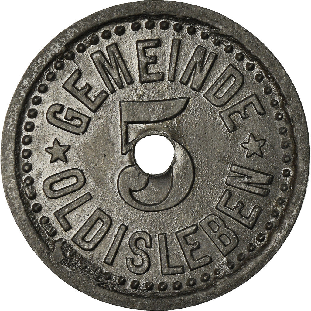 Coin, Germany, Notgeld, Oldisleben, 5 Pfennig, AU(55-58), Zinc