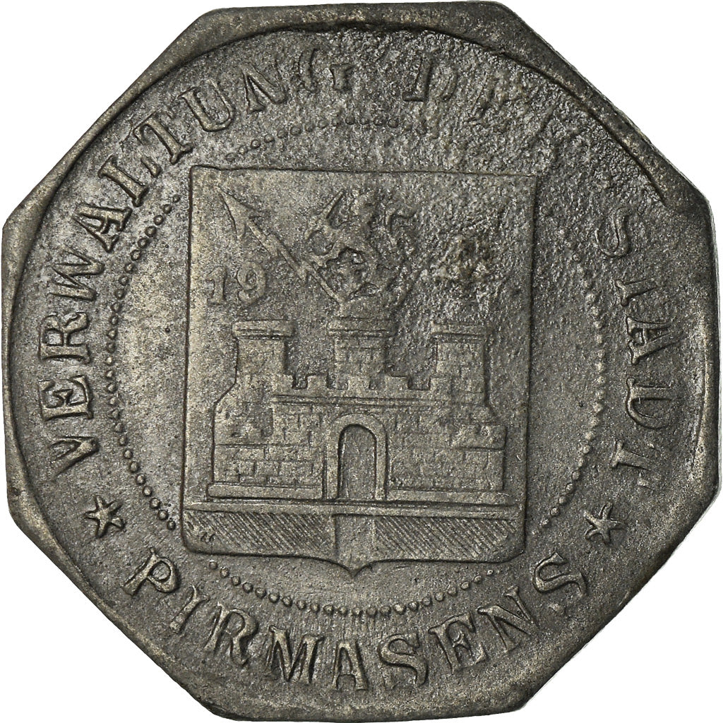 Coin, Germany, Kleingeldersatzmarke, Pirmasens, 10 Pfennig, 1917, EF(40-45)