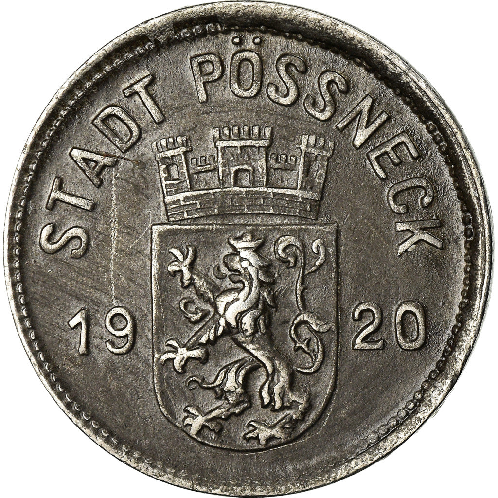 Coin, Germany, Notgeld, Pössneck, 10 Pfennig, 1920, EF(40-45), Iron