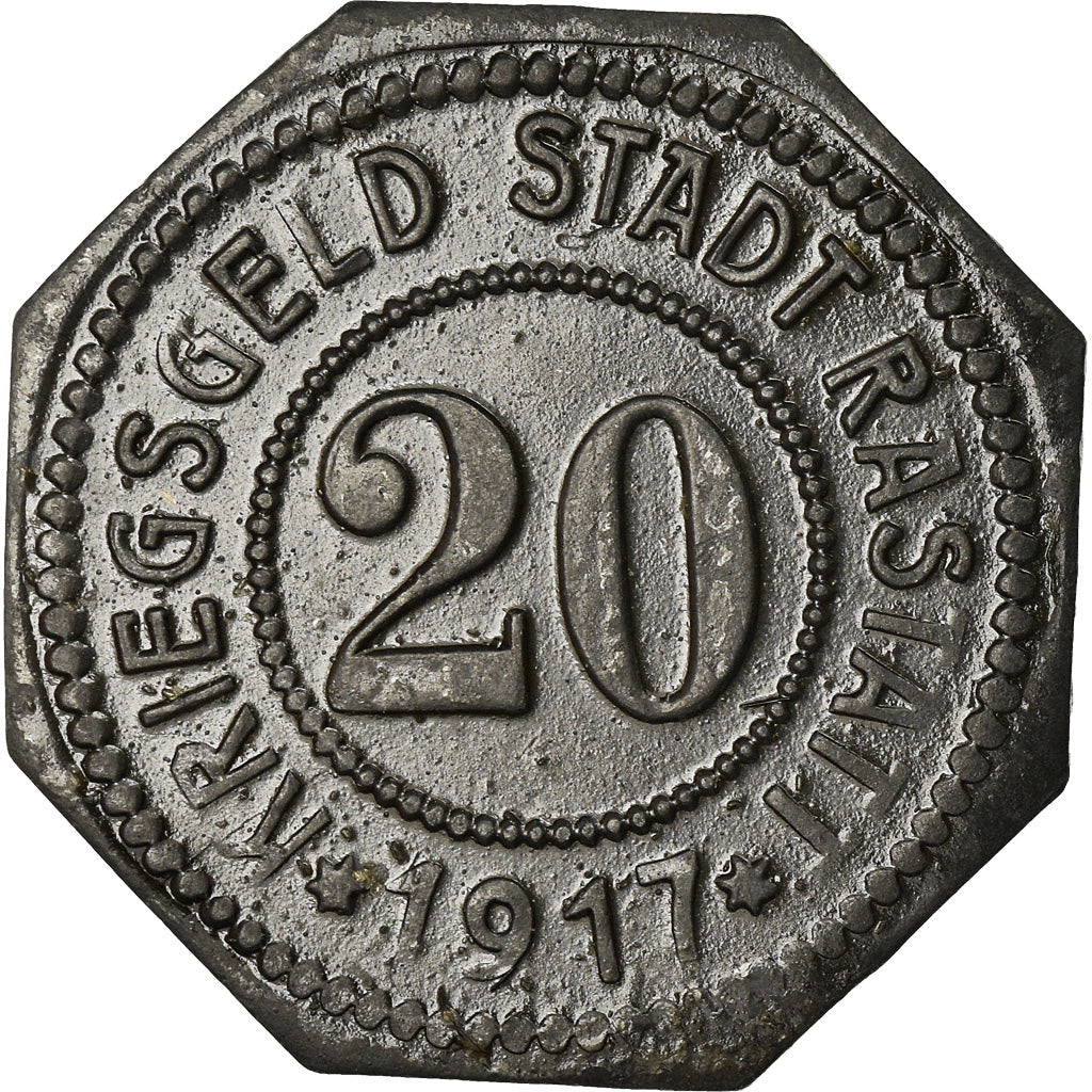 Coin, Germany, Kriegsgeld, Rastatt, 20 Pfennig, 1917, AU(50-53), Zinc
