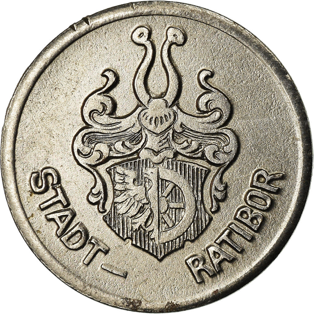 Coin, Germany, Kriegsgeld, Ratibor, 10 Pfennig, 1918, AU(55-58), Iron