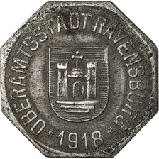 Coin, Germany, Kriegsgeld, Ravensburg, 10 Pfennig, 1918, EF(40-45), Iron