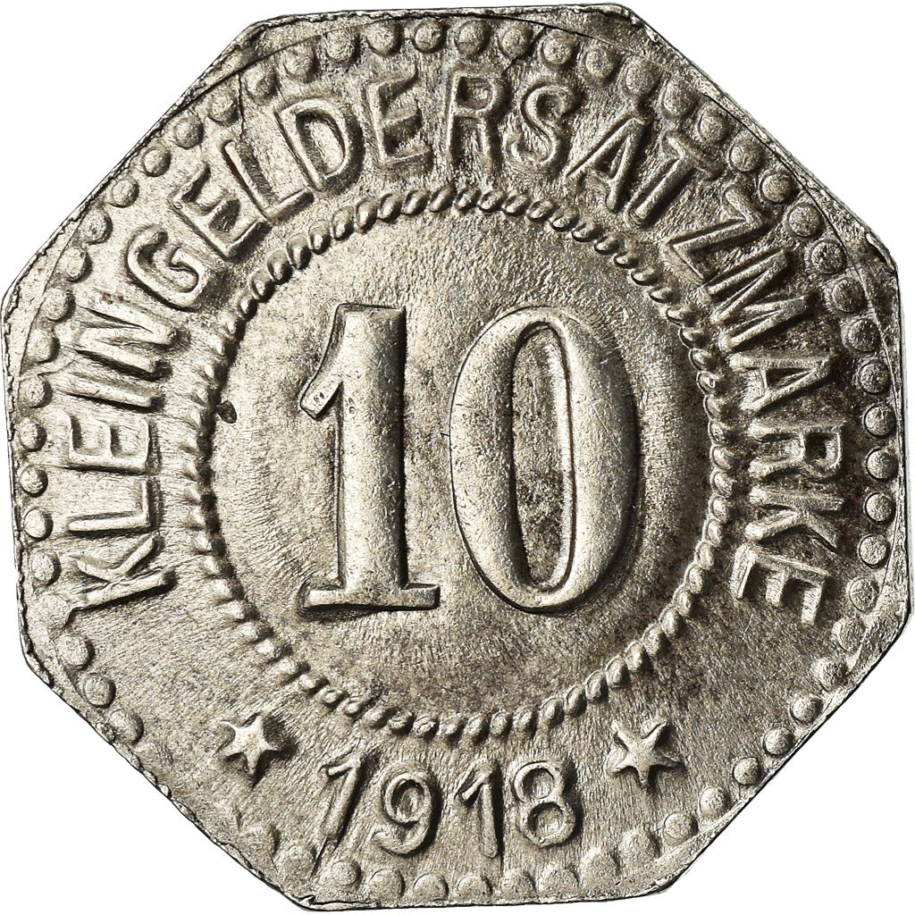 Coin, Germany, Kleingeldersatzmarke, Rosenheim, 10 Pfennig, 1918, AU(50-53)