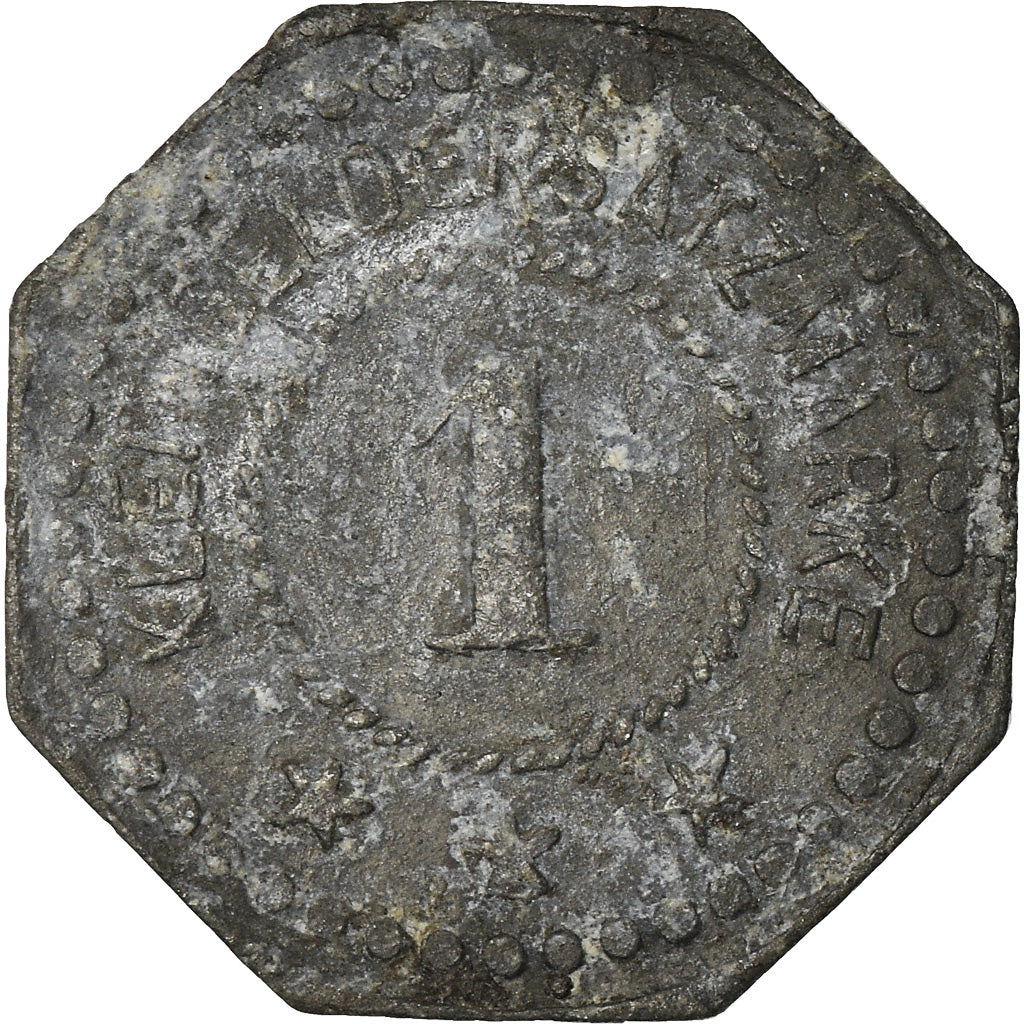 Coin, Germany, Kleingeldersatzmarke, Saarburg, Pfennig, AU(55-58), Zinc