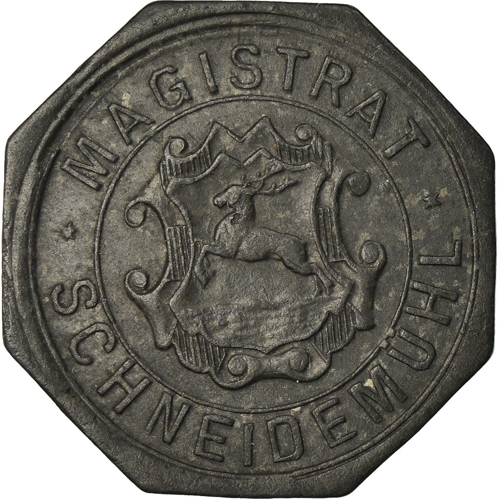 Coin, Germany, Kleingeldersatzmarke, Schneidemühl, 10 Pfennig, 1916, AU(50-53)