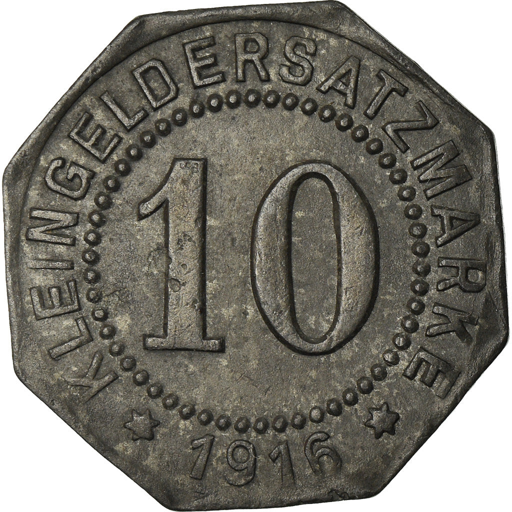 Coin, Germany, Kleingeldersatzmarke, Schneidemühl, 10 Pfennig, 1916, AU(50-53)