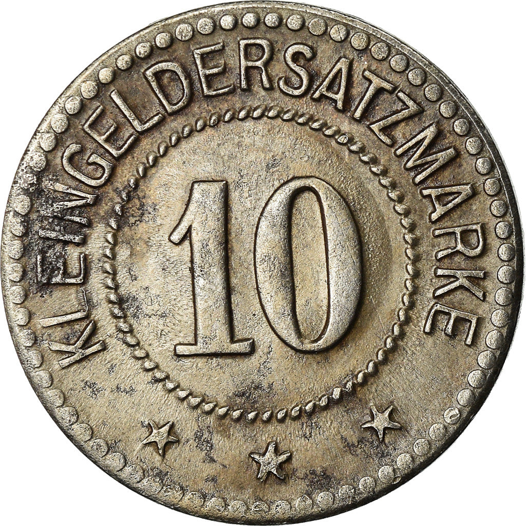 Coin, Germany, Kleingeldersatzmarke, Coburg, 10 Pfennig, 1917, AU(55-58), Iron