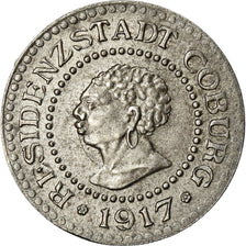 Coin, Germany, Kleingeldersatzmarke, Coburg, 10 Pfennig, 1917, AU(55-58), Iron