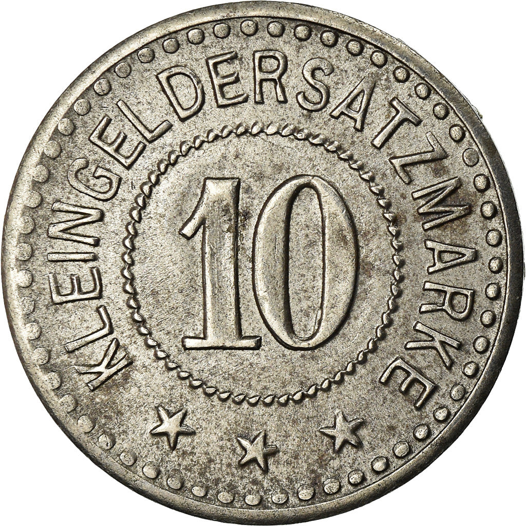 Coin, Germany, Kleingeldersatzmarke, Coburg, 10 Pfennig, 1917, AU(55-58), Iron