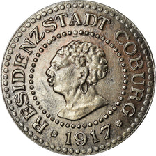 Coin, Germany, Kleingeldersatzmarke, Coburg, 10 Pfennig, 1917, AU(55-58), Iron