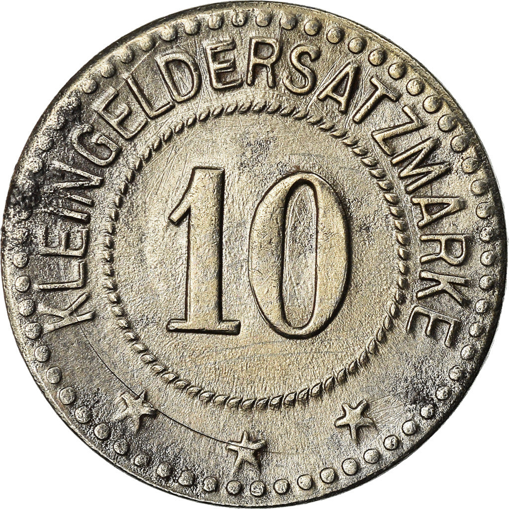 Coin, Germany, Kleingeldersatzmarke, Coburg, 10 Pfennig, 1917, AU(55-58), Iron