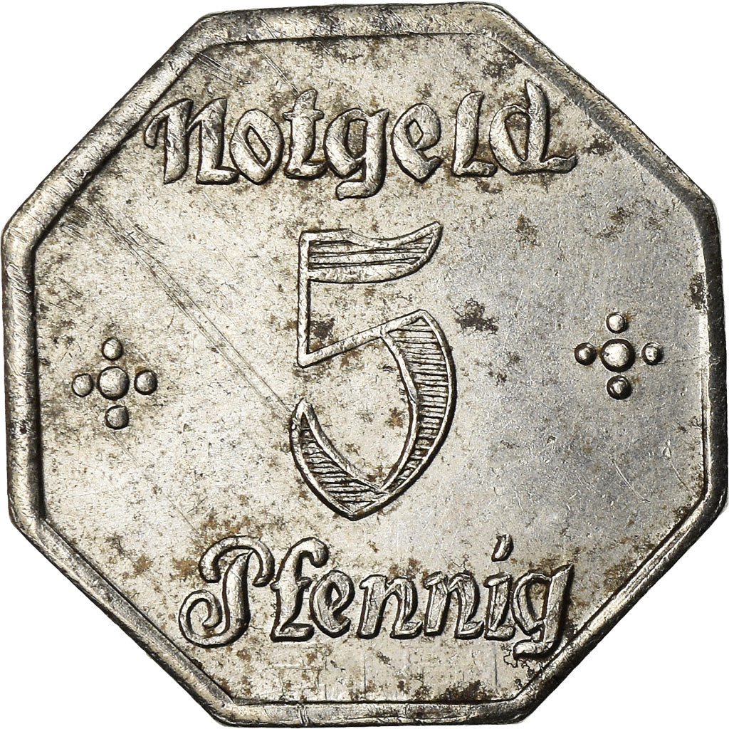 Coin, Germany, Notgeld, Coburg, 5 Pfennig, 1921, AU(50-53), Iron