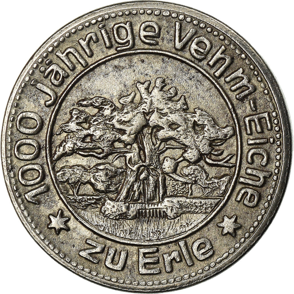 Coin, Germany, 1000 jährige Vehm-Eiche, Lembeck, 5 Pfennig, 1919, AU(50-53)