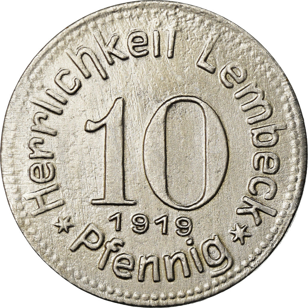 Coin, Germany, 1000 jährige Vehm-Eiche, Lembeck, 10 Pfennig, 1919, AU(55-58)