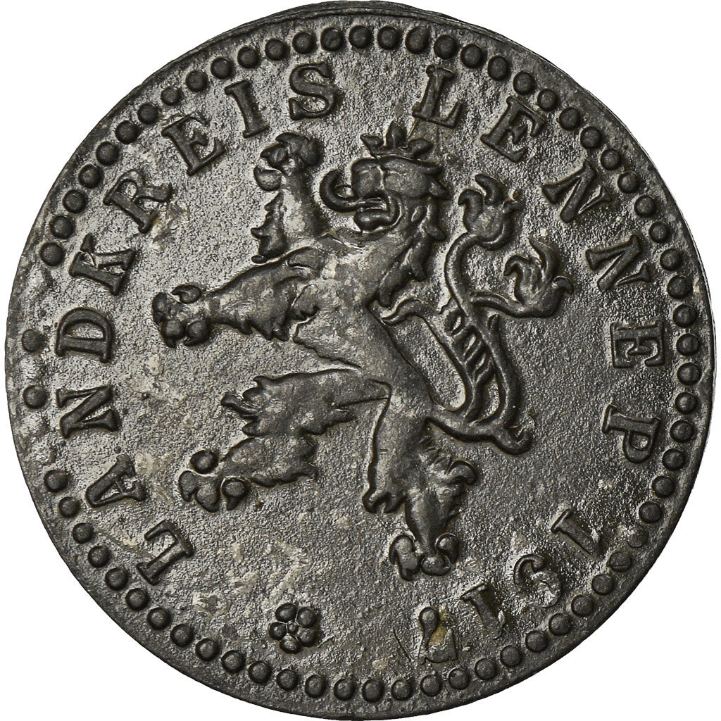 Moneta, Germania, Landkreis, Lennep, 10 Pfennig, 1917, BB, Zinco