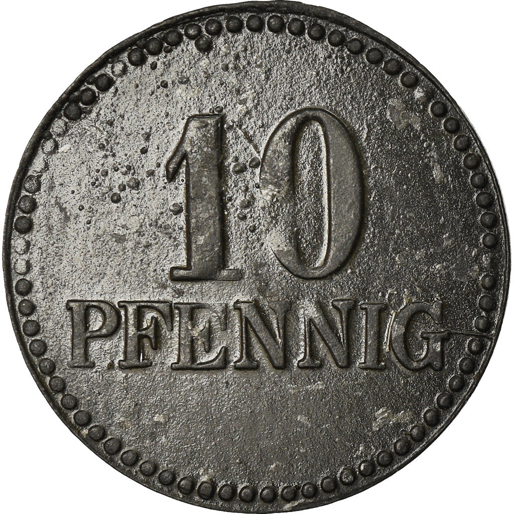 Moneta, Germania, Landkreis, Lennep, 10 Pfennig, 1917, BB, Zinco