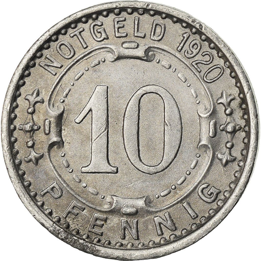 Monnaie, Allemagne, Notgeld, Lennep, 10 Pfennig, 1920, SUP, Aluminium