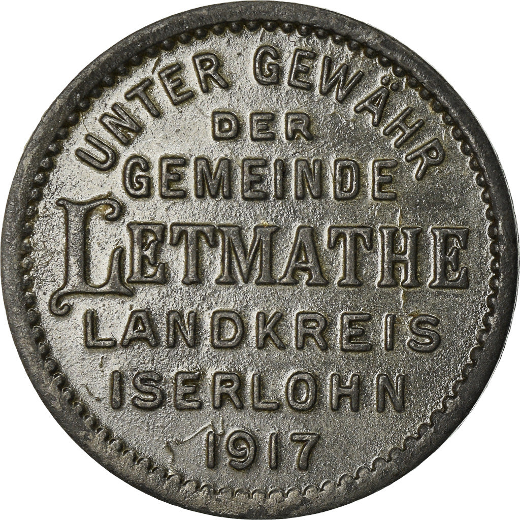 Moneda, Alemania, Kriegsgeld, Letmathe, 50 Pfennig, 1917, MBC, Cinc