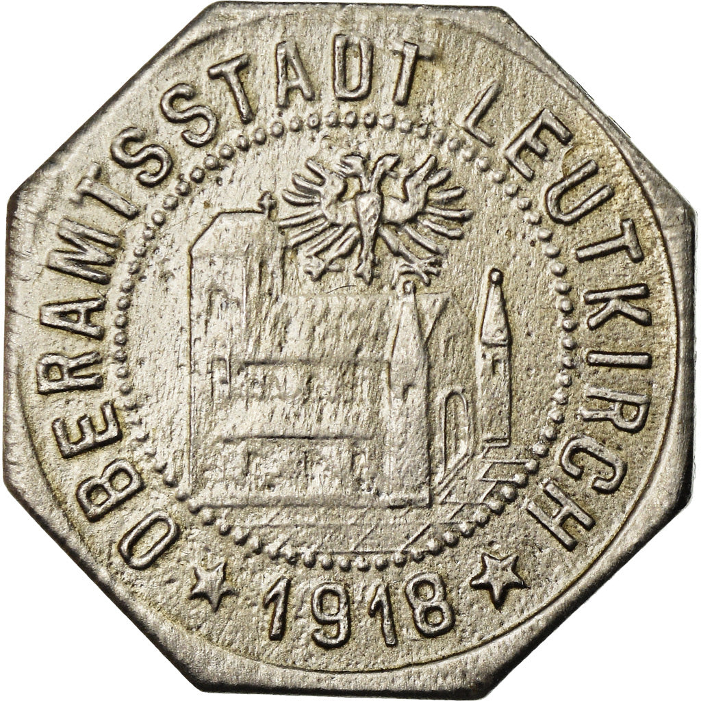 Coin, Germany, Kleingeldersatz, Leutkirch, 10 Pfennig, 1918, EF(40-45), Iron