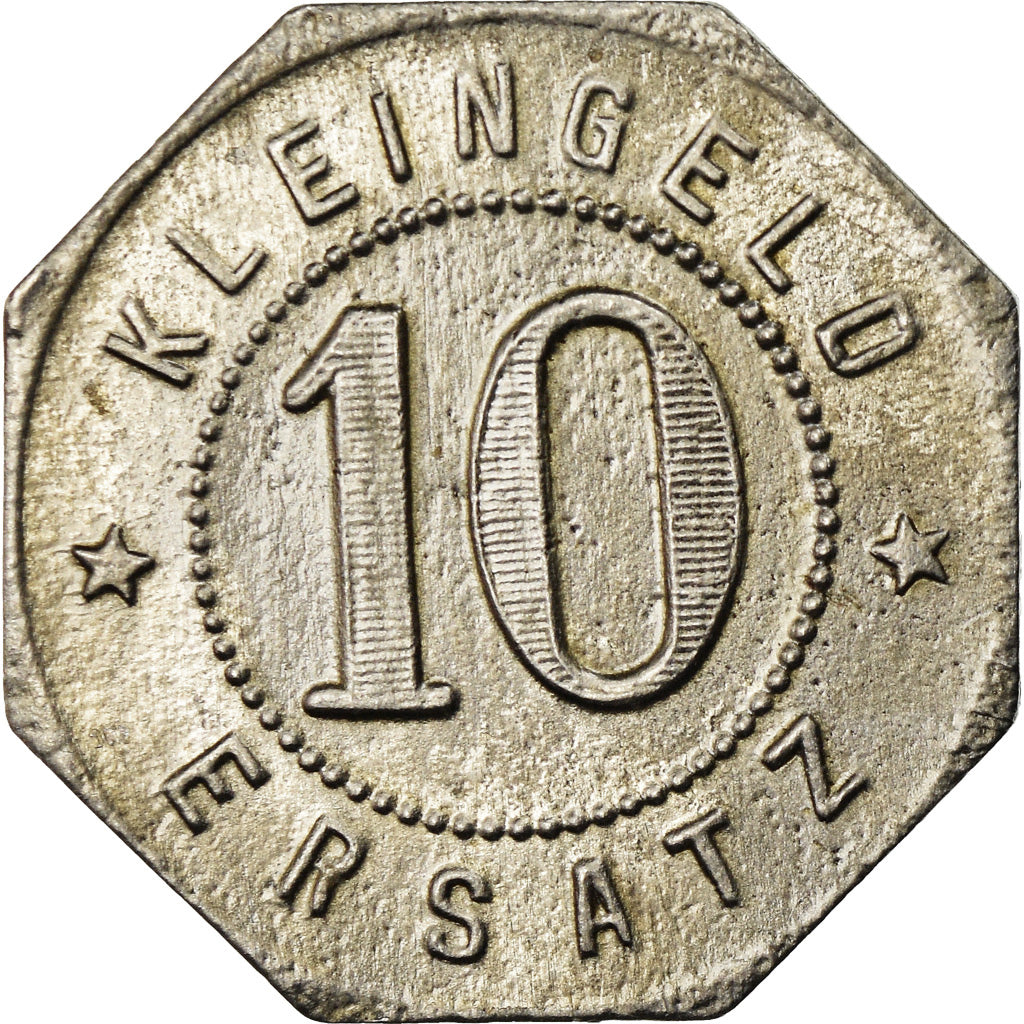 Coin, Germany, Kleingeldersatz, Leutkirch, 10 Pfennig, 1918, EF(40-45), Iron