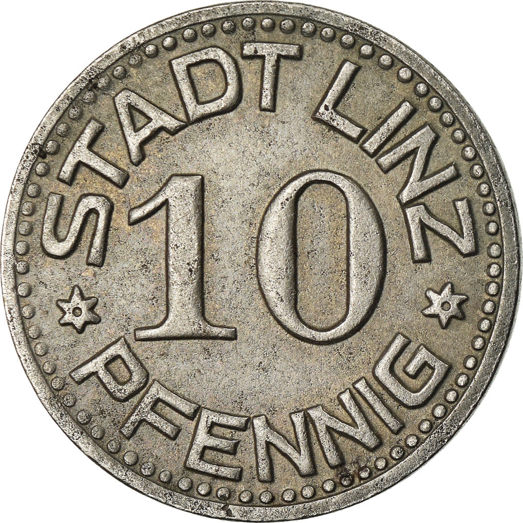 Coin, Germany, Notgeld, Linz, 10 Pfennig, AU(50-53), Iron