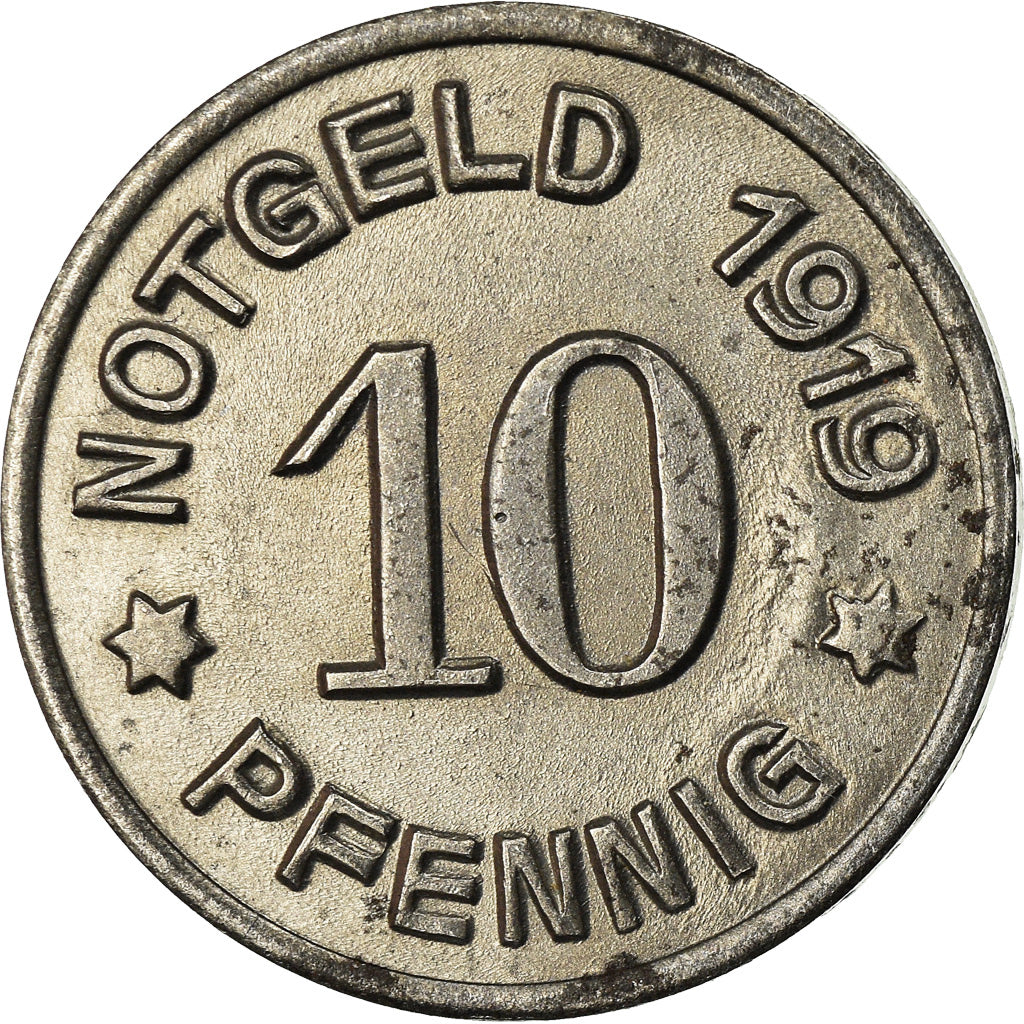Coin, Germany, Notgeld, Lüdenscheid, 10 Pfennig, 1919, AU(55-58), Iron