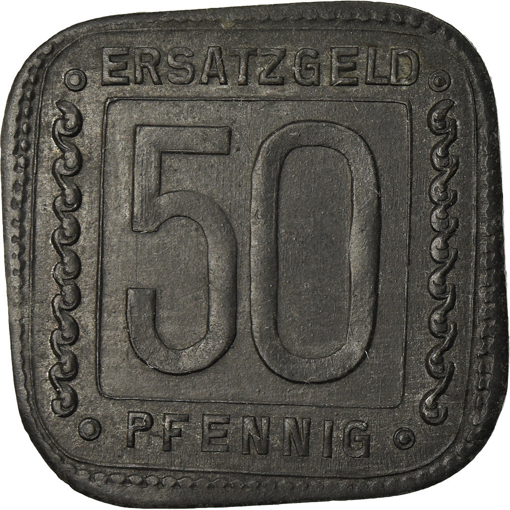 Munten, Duitsland, Ersatzgeld, Ludwigshafen am Rhein, 50 Pfennig, 1918, ZF, Zinc
