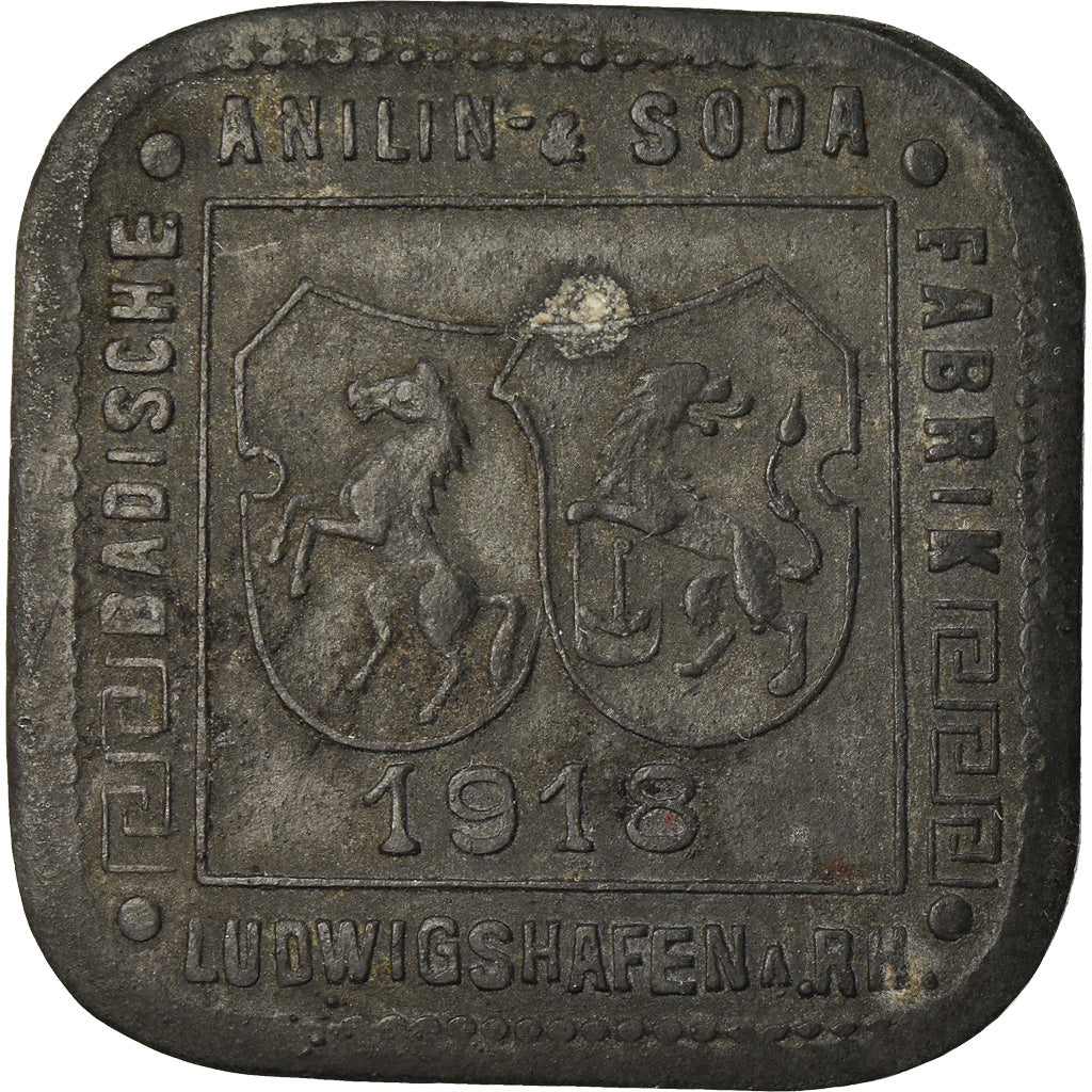 Moneda, Alemania, Ersatzgeld, Ludwigshafen am Rhein, 50 Pfennig, 1918, MBC, Cinc