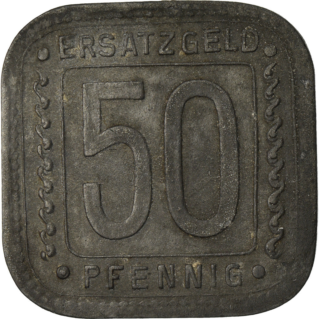 Moneda, Alemania, Ersatzgeld, Ludwigshafen am Rhein, 50 Pfennig, 1918, MBC, Cinc
