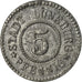Moneta, Germania, Kleingeldersatzmarke, Lüneburg, 5 Pfennig, BB, Zinco