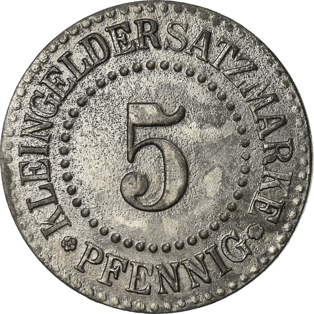 Moneta, Germania, Kleingeldersatzmarke, Lüneburg, 5 Pfennig, BB, Zinco