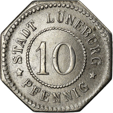 Coin, Germany, Kleingeldersatzmarke, Lüneburg, 10 Pfennig, AU(55-58), Iron