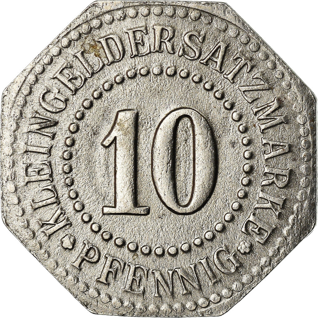 Coin, Germany, Kleingeldersatzmarke, Lüneburg, 10 Pfennig, AU(55-58), Iron