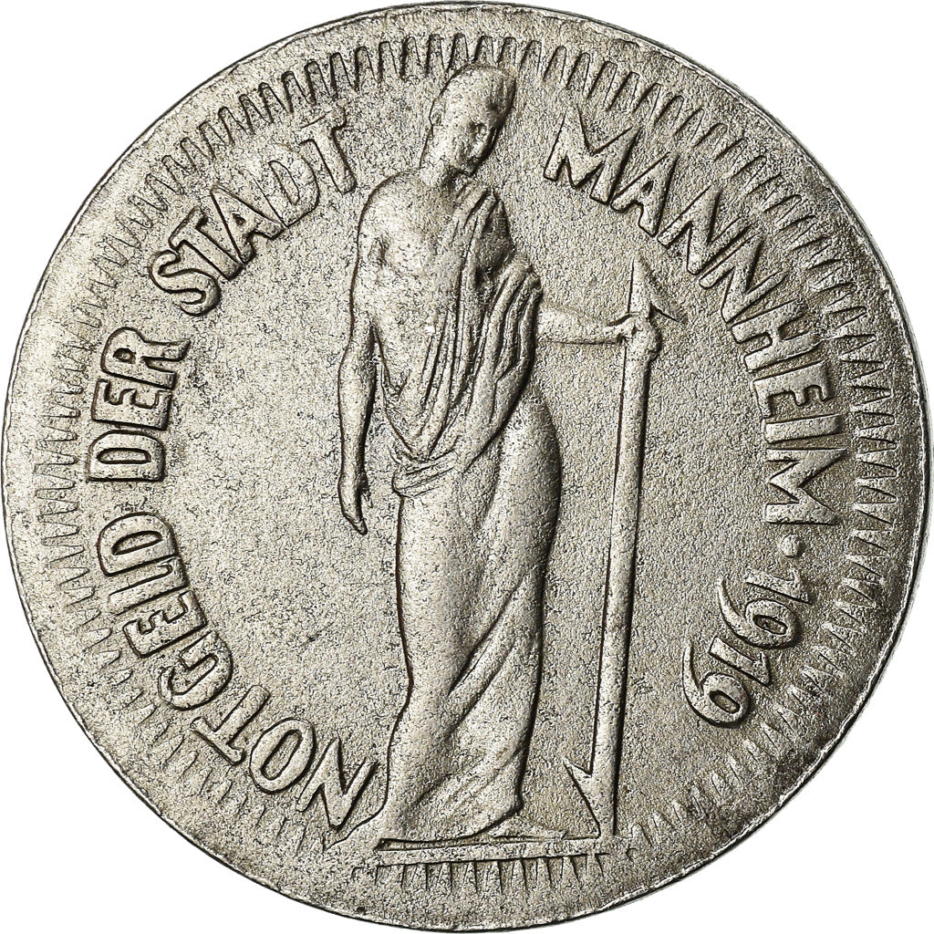 Coin, Germany, Notgeld, Mannheim, 25 Pfennig, 1919, EF(40-45), Iron