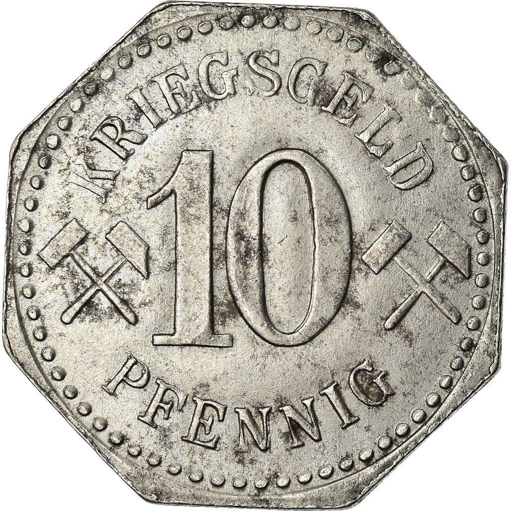 Coin, Germany, Kriegsgeld, Neurode, 10 Pfennig, 1918, AU(50-53), Iron