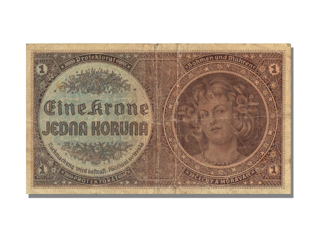 Bohemia and Moravia, 1 Koruna, VF(30-35), C007