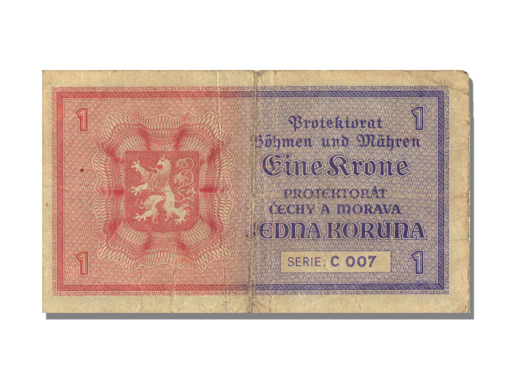 Bohemia and Moravia, 1 Koruna, VF(30-35), C007