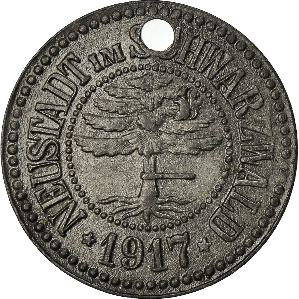 Moneta, Germania, Notgeld, Neustadt im Schwarzwald, 10 Pfennig, 1917, BB+, Zinco
