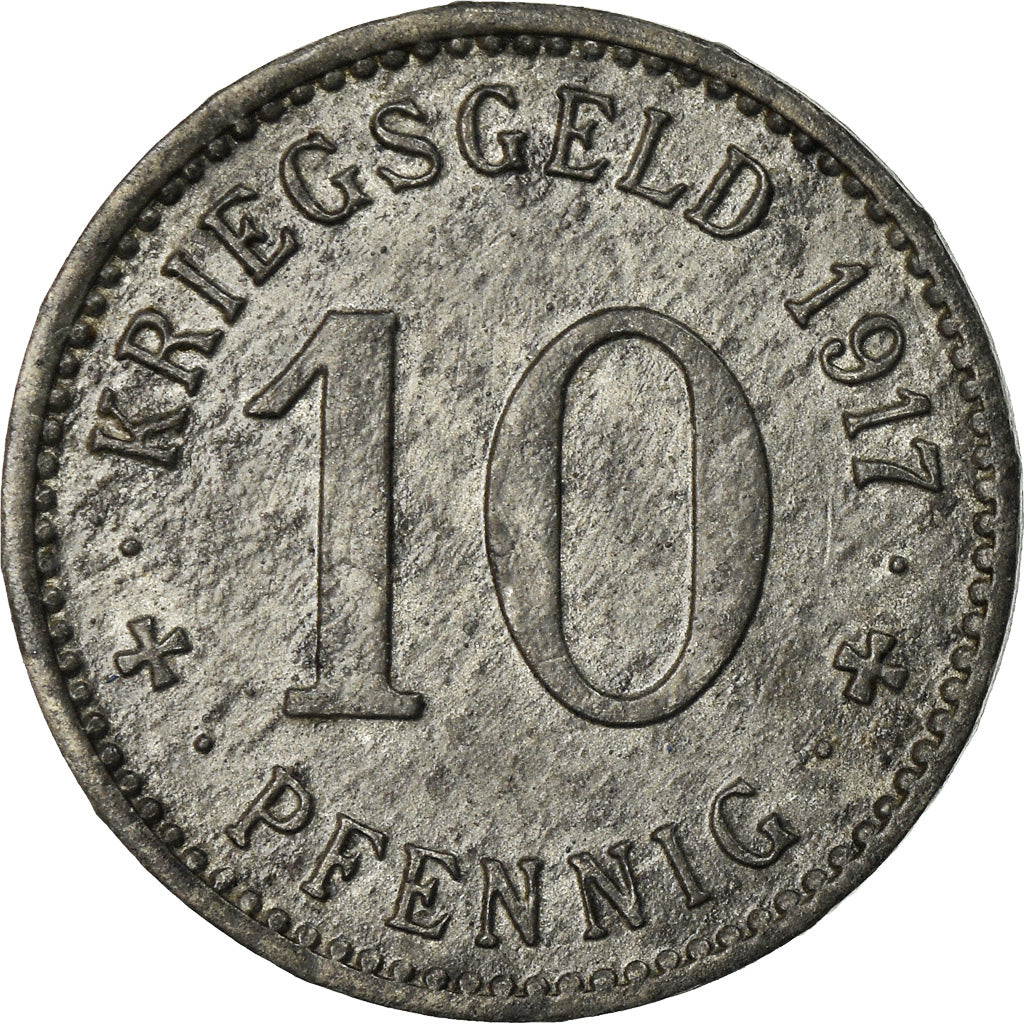 Münze, Deutschland, Kriegsgeld, Menden, 10 Pfennig, 1917, SS+, Zinc