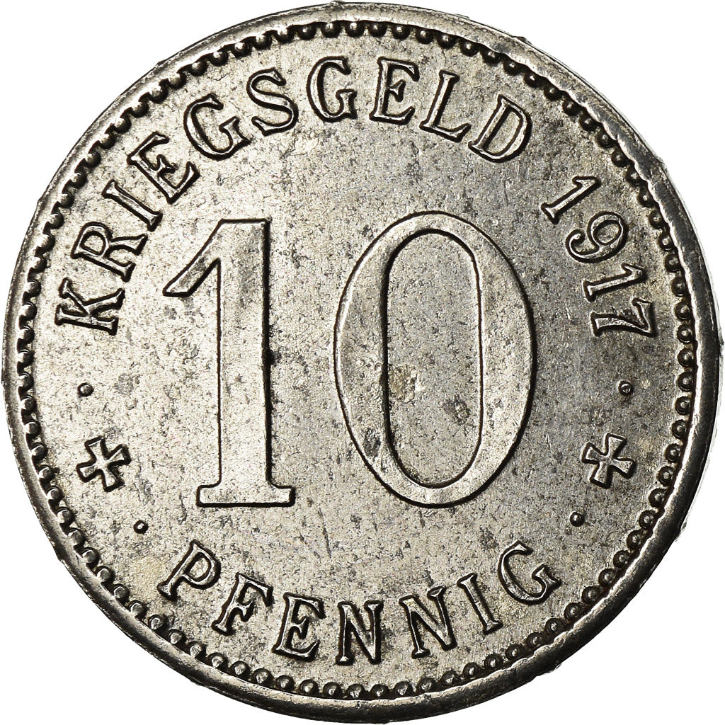 Coin, Germany, Kriegsgeld, Menden, 10 Pfennig, 1917, AU(50-53), Iron