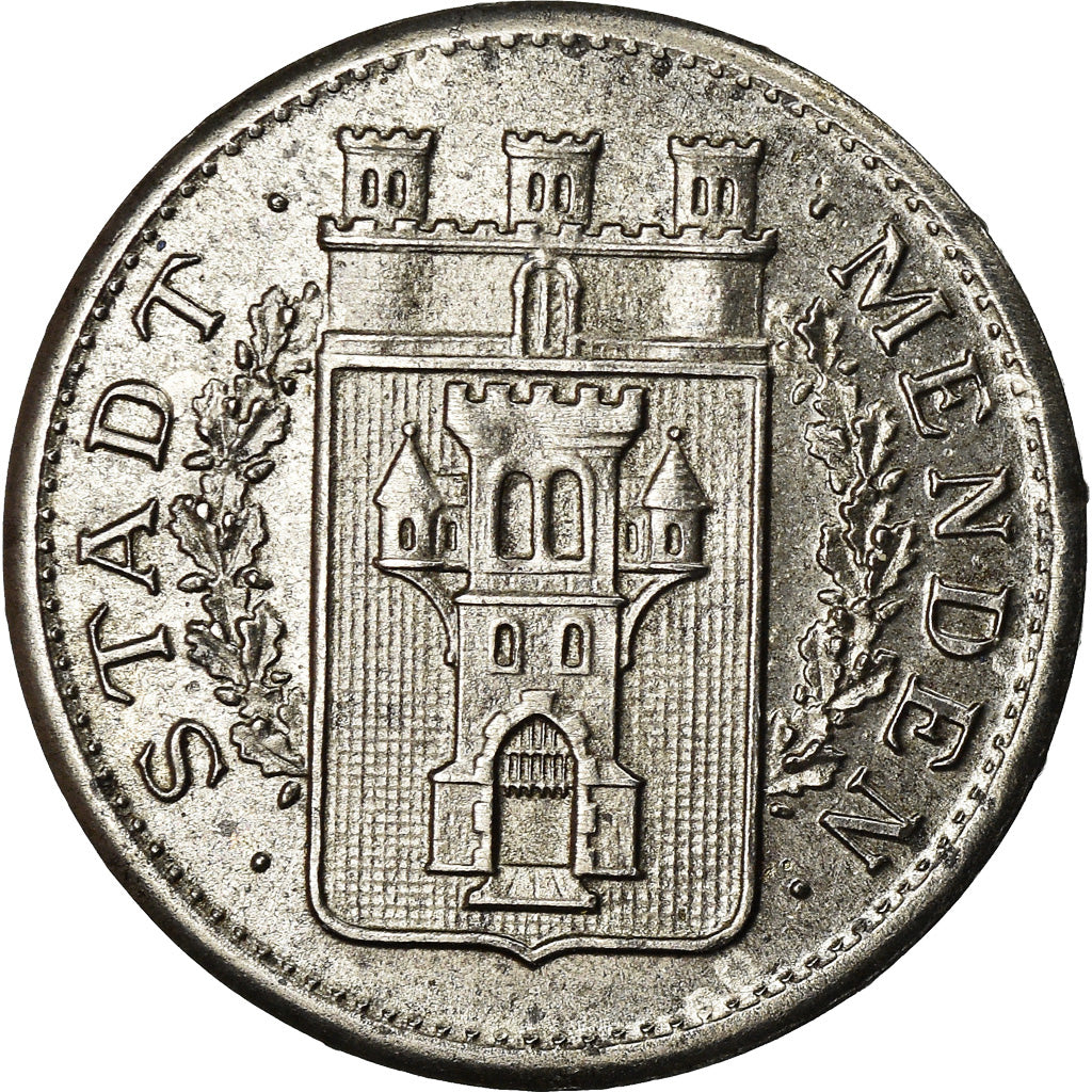 Coin, Germany, Kriegsgeld, Menden, 10 Pfennig, 1919, AU(55-58), Iron