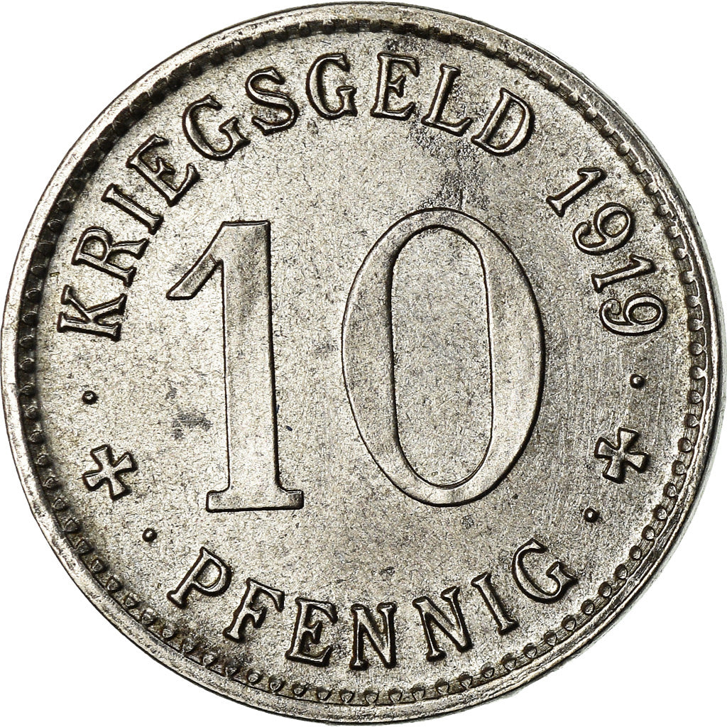 Coin, Germany, Kriegsgeld, Menden, 10 Pfennig, 1919, AU(55-58), Iron