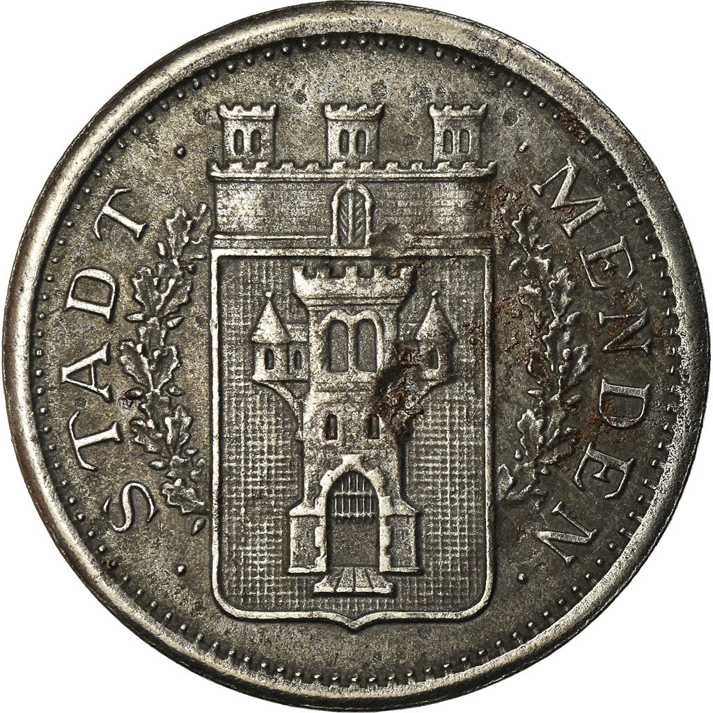 Coin, Germany, Kriegsgeld, Menden, 50 Pfennig, 1919, AU(50-53), Iron