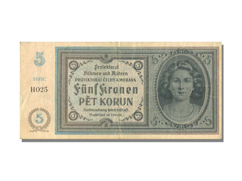 Bohemia and Moravia, 5 Korun, AU(50-53), H025