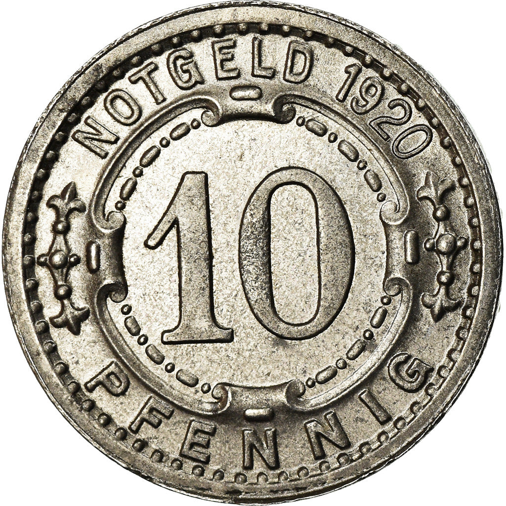 Coin, Germany, Notgeld, Menden, 10 Pfennig, 1920, AU(55-58), Iron