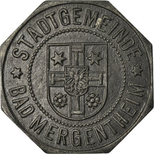 Coin, Germany, Kleingeldersatz, Mergentheim, 10 Pfennig, 1918, AU(55-58), Zinc