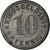 Moneda, Alemania, Kriegsgeld, Mettmann, 10 Pfennig, 1917, MBC, Cinc